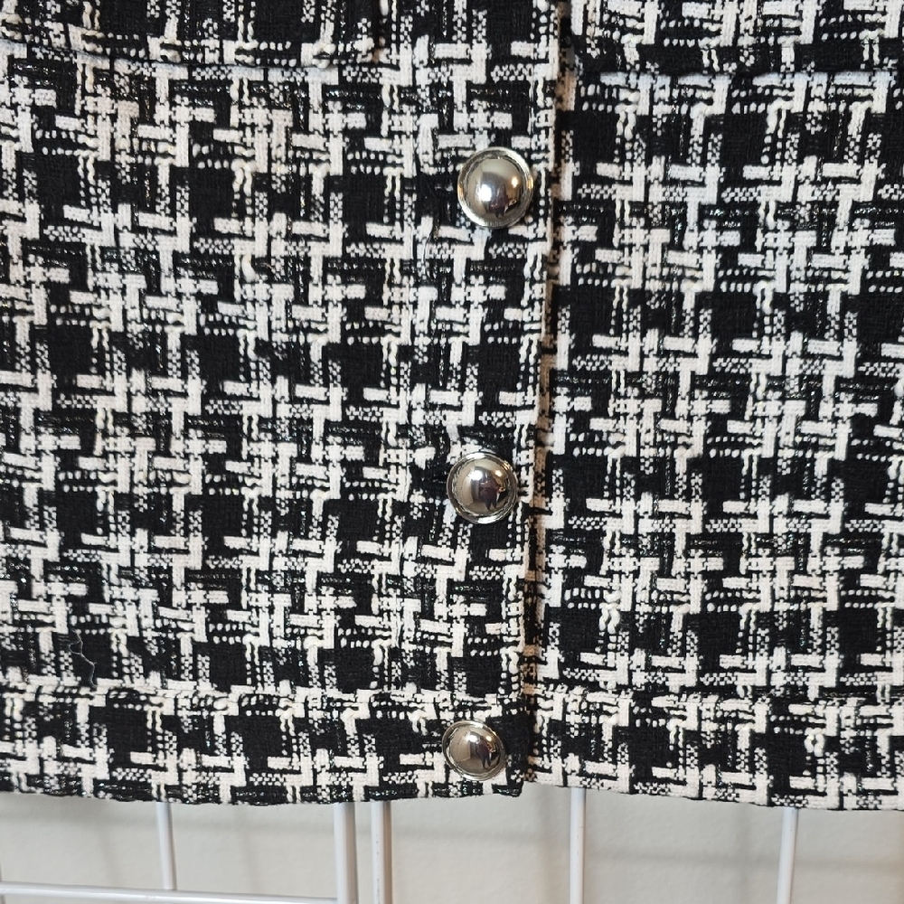 Nine West Women's Black and White Tweed Blazer‎ Size XS - Picture 7 of 16